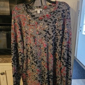 Coldwater Creek Vibrant Patterned Sweater